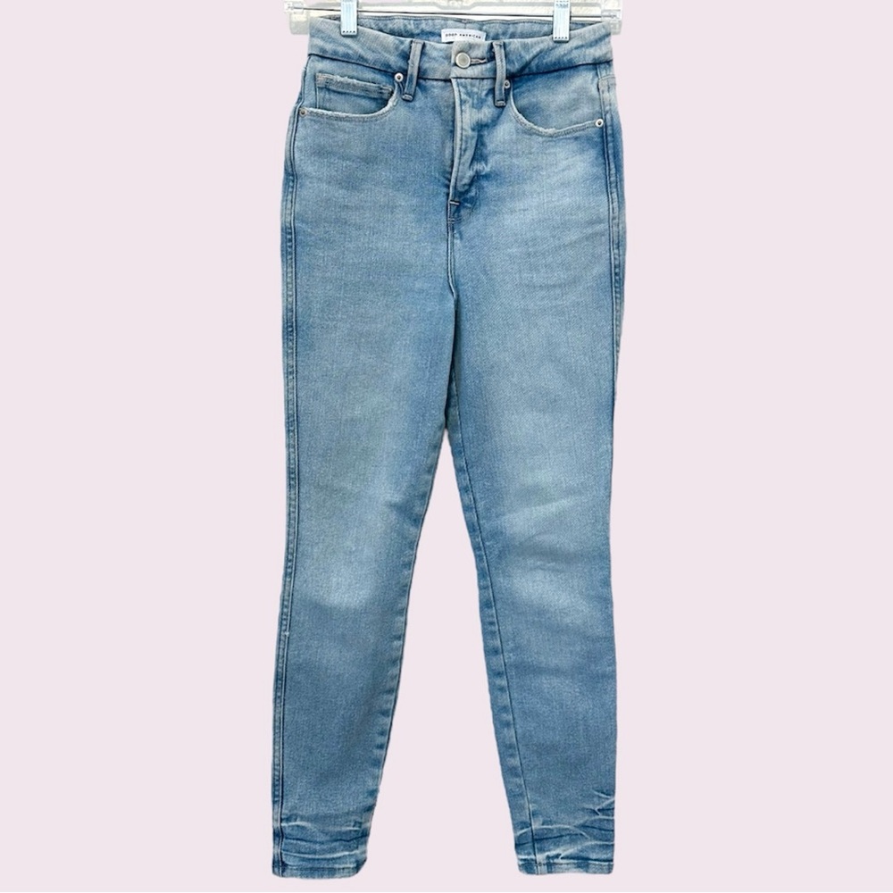Good American good curve skinny crop jeans